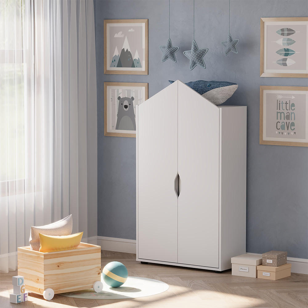 KINDERREGAL Estell Weiß 71 x 140.4 cm - Weiß, Holzwerkstoff (71/140.4/32.1cm) - Vicco