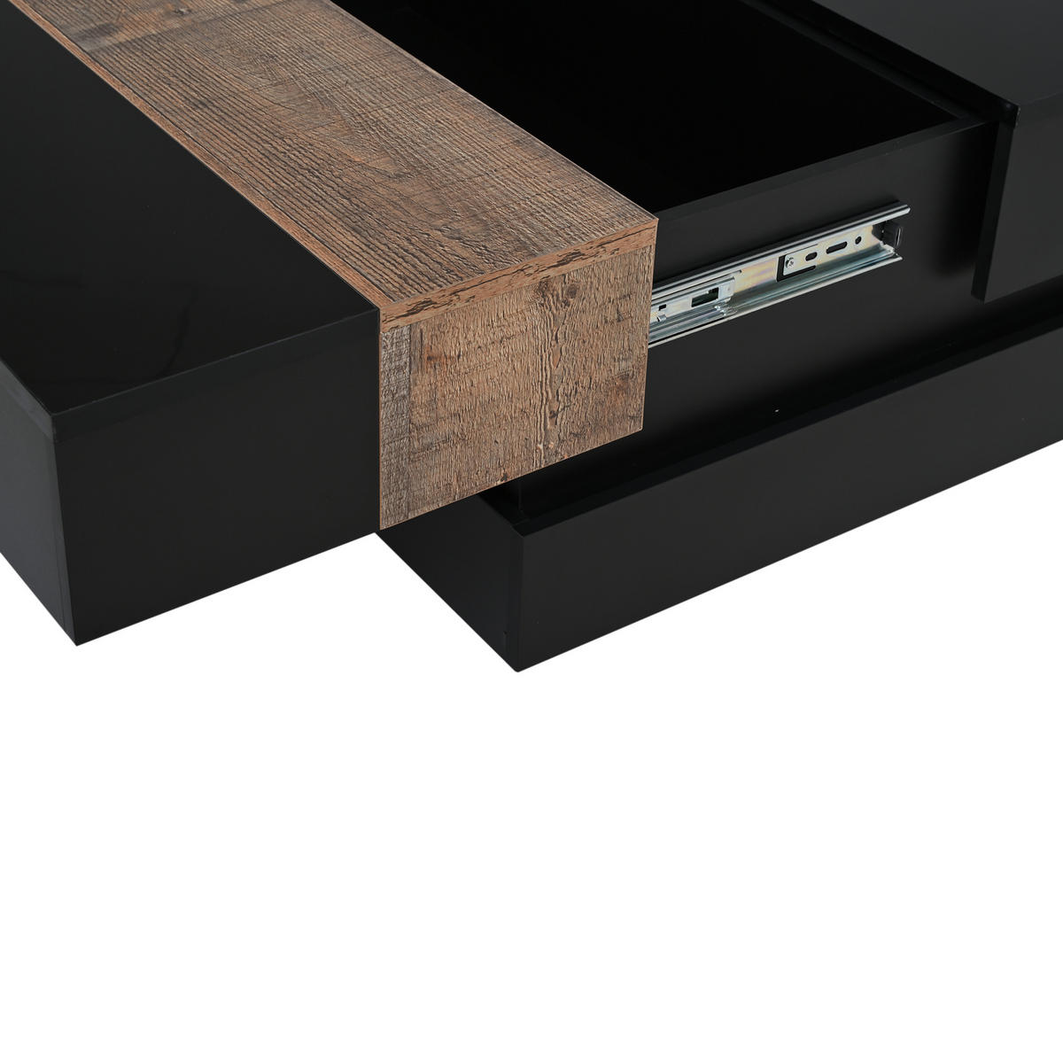 COUCHTISCH DE-182 Ausziehbar Schwarz - Schwarz, Holzwerkstoff (70/70/39cm) - ComfortXL