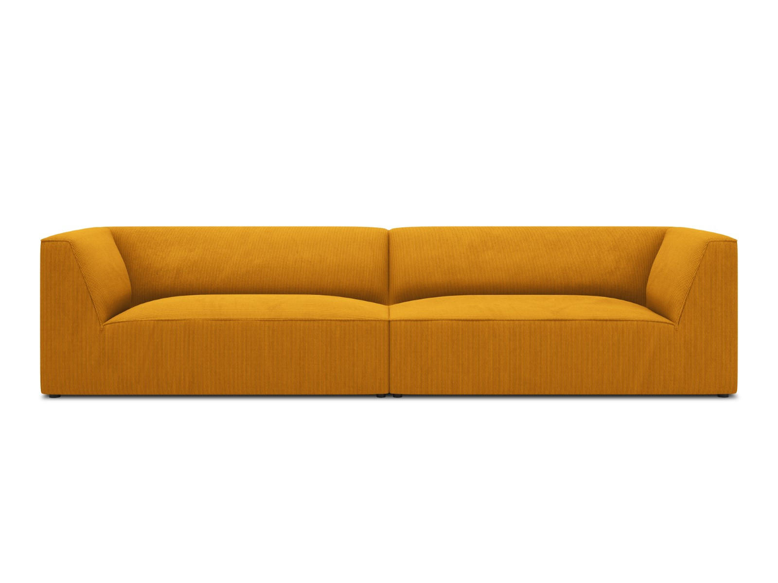 SOFA Ruby aus Cord gelb 4 Sitzplätze - Gelb, Textil (93/69/302cm) - Micadoni