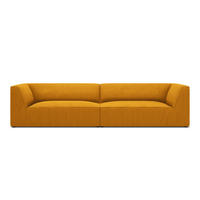SOFA Ruby aus Cord gelb 4 Sitzplätze - Gelb, Textil (93/69/302cm) - Micadoni