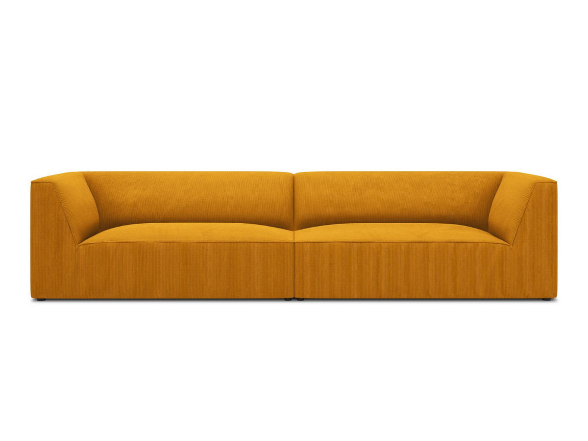 SOFA Ruby aus Cord gelb 4 Sitzplätze - Gelb, Textil (93/69/302cm) - Micadoni