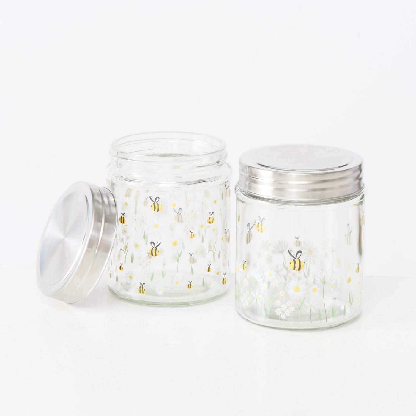 SCHRAUBGLÄSER HONEY 625 ml 2er-Set - Transparent, Glas (9.6/12.3/9.6cm) - Boltze Home