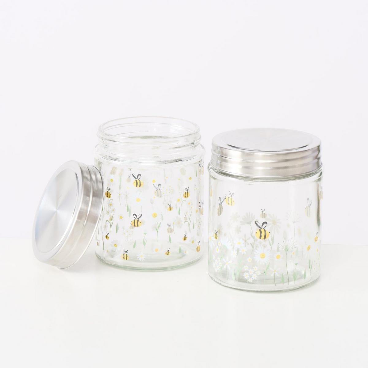 SCHRAUBGLÄSER HONEY 625 ml 2er-Set - Transparent, Glas (9.6/12.3/9.6cm) - Boltze Home