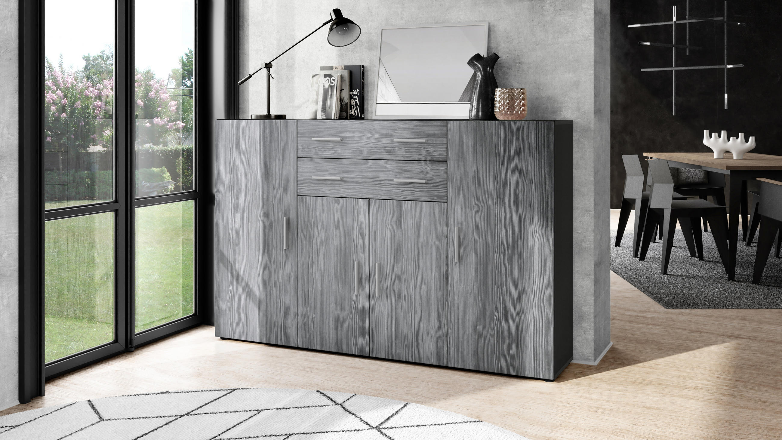 HIGHBOARD Aron Fronten in Avola-Anthrazit - Anthrazit, Holzwerkstoff (166.5/106.5/35cm) - Vladon