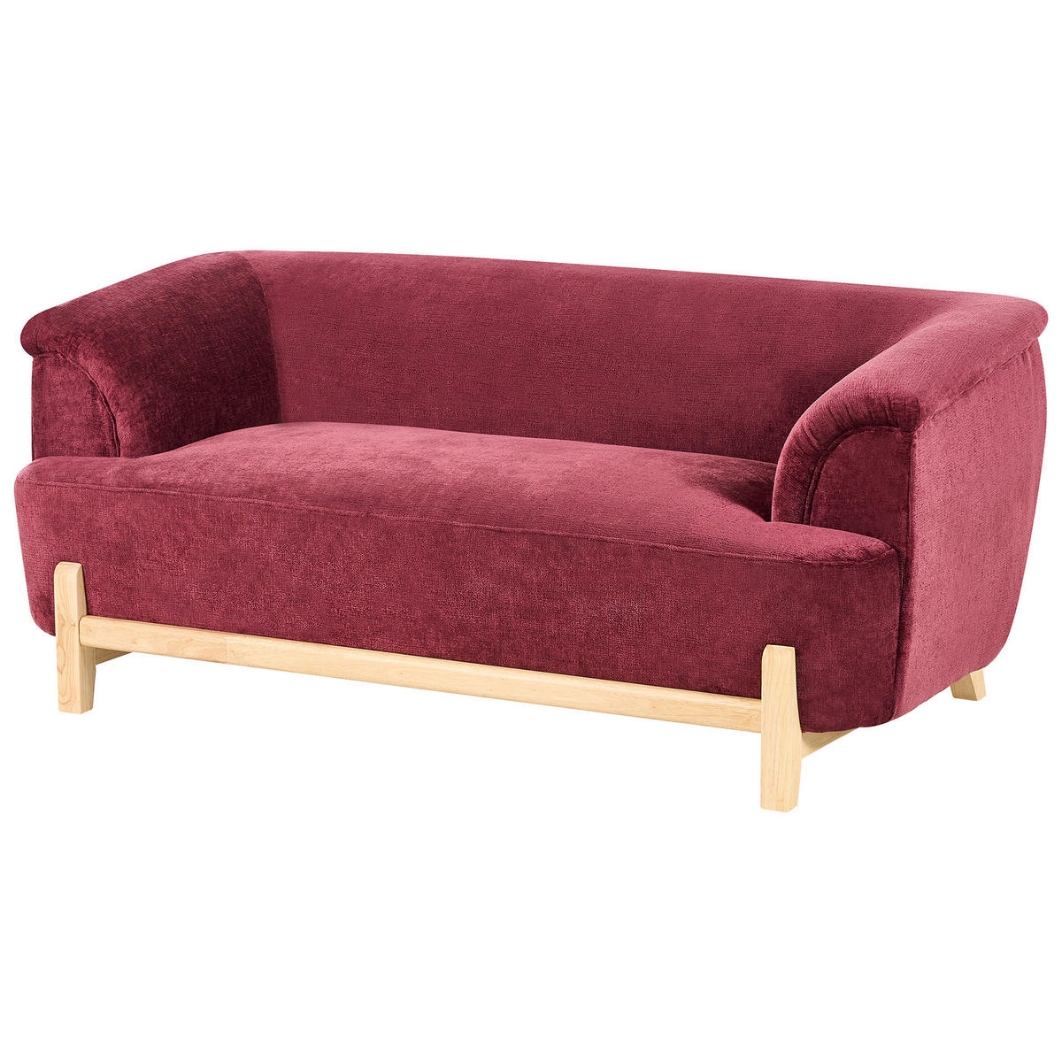 2-SITZER-SOFA Chenillegewebe Burgunderrot Alnor - Dunkelrot, Textil (162/67/85cm) - Beliani