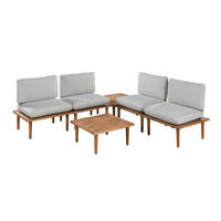 GARTENSET Campionna Grau aus Akazienholz - Grau, Holz/Textil - Selsey