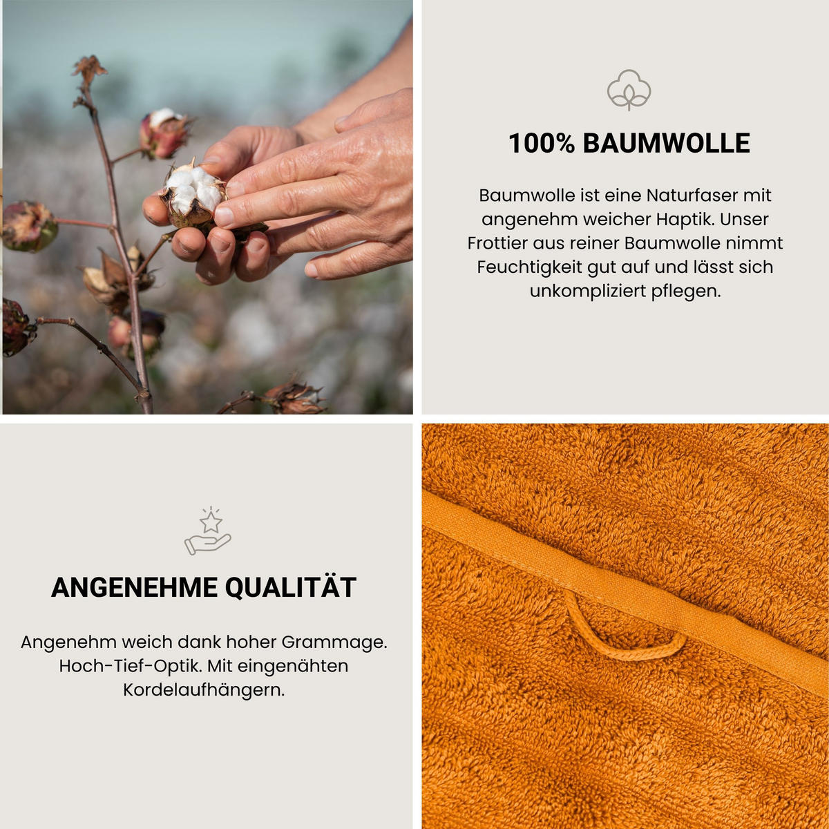 DUSCHTUCHSET Neapel 2-teilig - Terracotta, Textil (70/140cm) - SCHIESSER