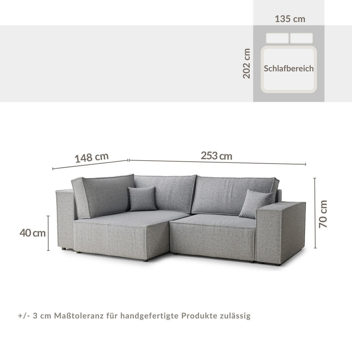 ECKSOFA MIT SCHLAFFUNKTION Tonga Grün Webstoff - Schwarz/Grün, Holz/Holzwerkstoff (105/225cm) - Maison de Reve