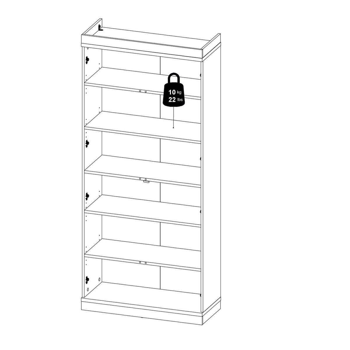 VITRINE Schwarz, Nussbaum 36.25/88.7/200.4 cm - Schwarz, Holzwerkstoff (89/200/36cm) - DMORA