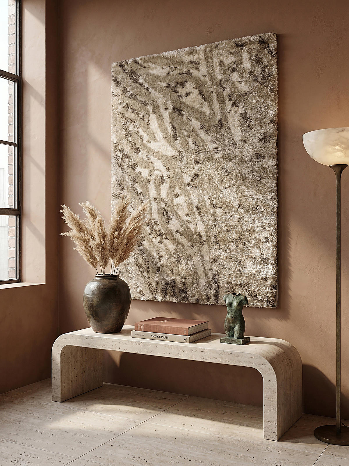 HOCHFLORTEPPICH DOVEL, abstrakt, Natur, 200 x 290 cm - Beige, Textil (200/290cm) - KADIMA DESIGN
