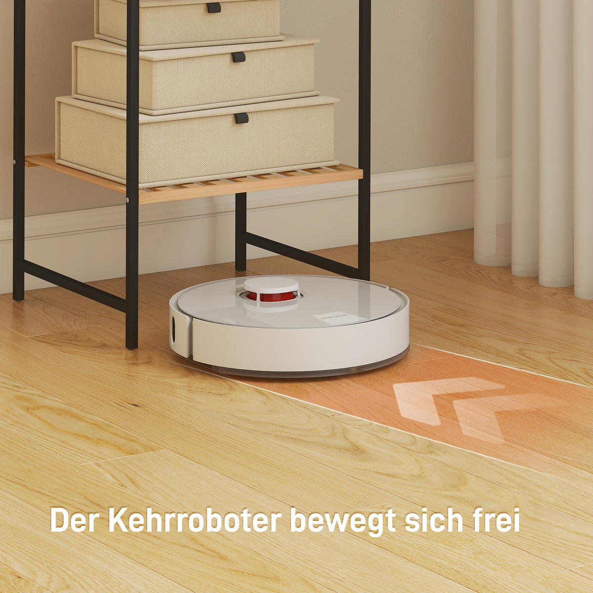 STANDREGAL mit 4 Ablagen aus Bambus und Stahl - Schwarz/Naturfarben, Metall (33/110/36.5cm) - HOMCOM