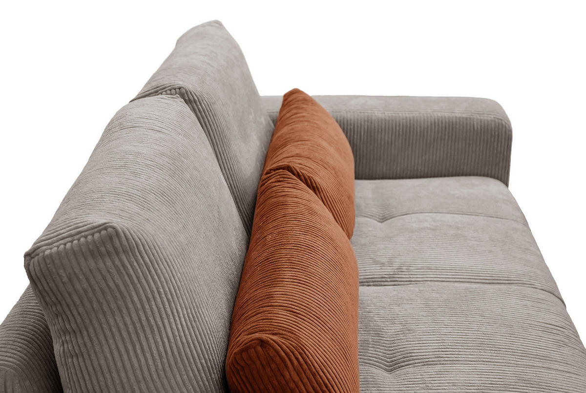 SOFA OLI 3-Sitzer, taupe - Taupe, Holz/Textil (208/91/108cm) - Courtois Laville