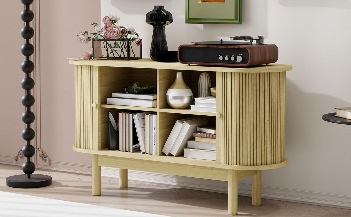 SIDEBOARD Holzoptik 138/43/75 cm - Hellbraun, Holzwerkstoff (43/75/138cm) - Urban Meuble