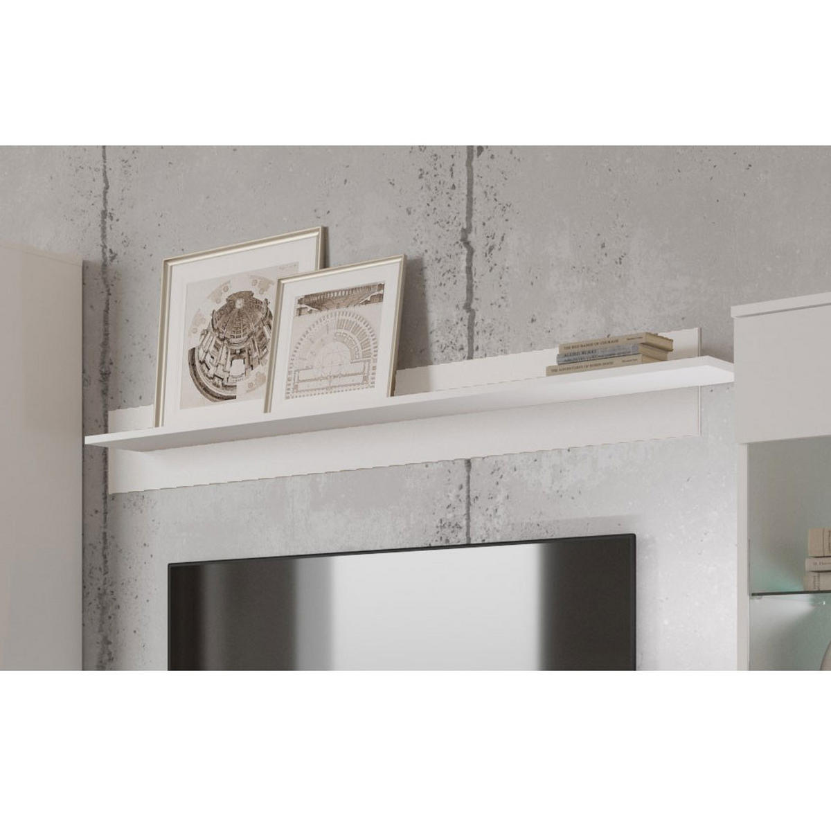 WANDREGAL Vigo weiß 150 / 21 / 20cm - Weiß, Holz/Holzwerkstoff (150/20/21cm) - Feldmann-Wohnen