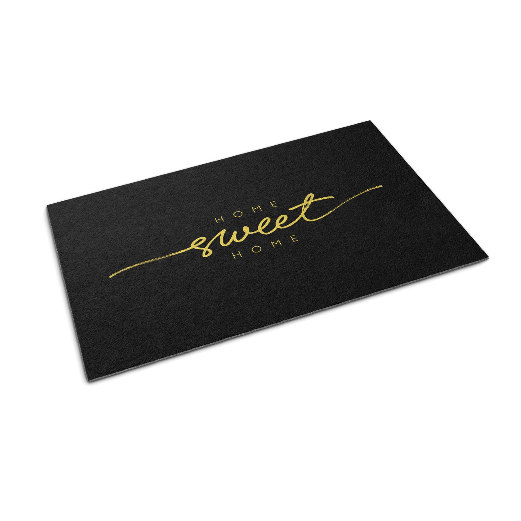 FUSSMATTE 90 x 60 cm Mit Aufschrift - Gelb/Schwarz, Textil (90/60cm) - TULUP