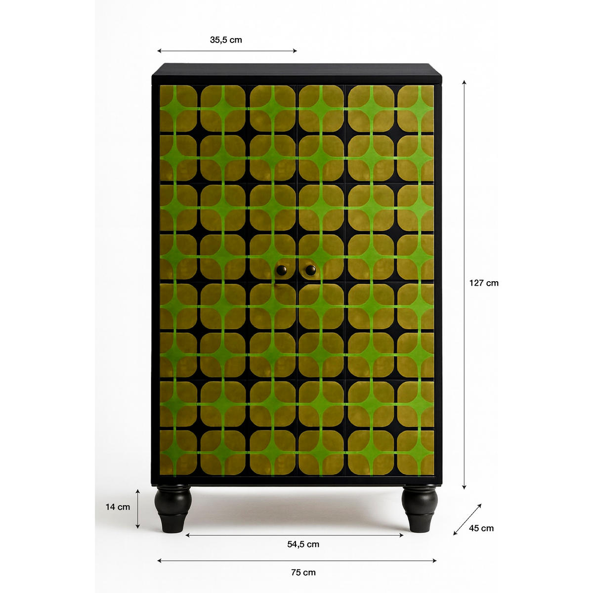 SCHRANK SIDEBOARD mit 2 Türen MARCUS - Olivgrün, Holzwerkstoff (75/127/45cm) - RNT By Really Nice Things
