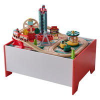EISENBAHN Spieltisch mit 6 Mini-Spielen & Aufbewahrung, Mehrfarbig, 30cm - Multicolor, Holzwerkstoff (47/62cm) - Teamson Kids