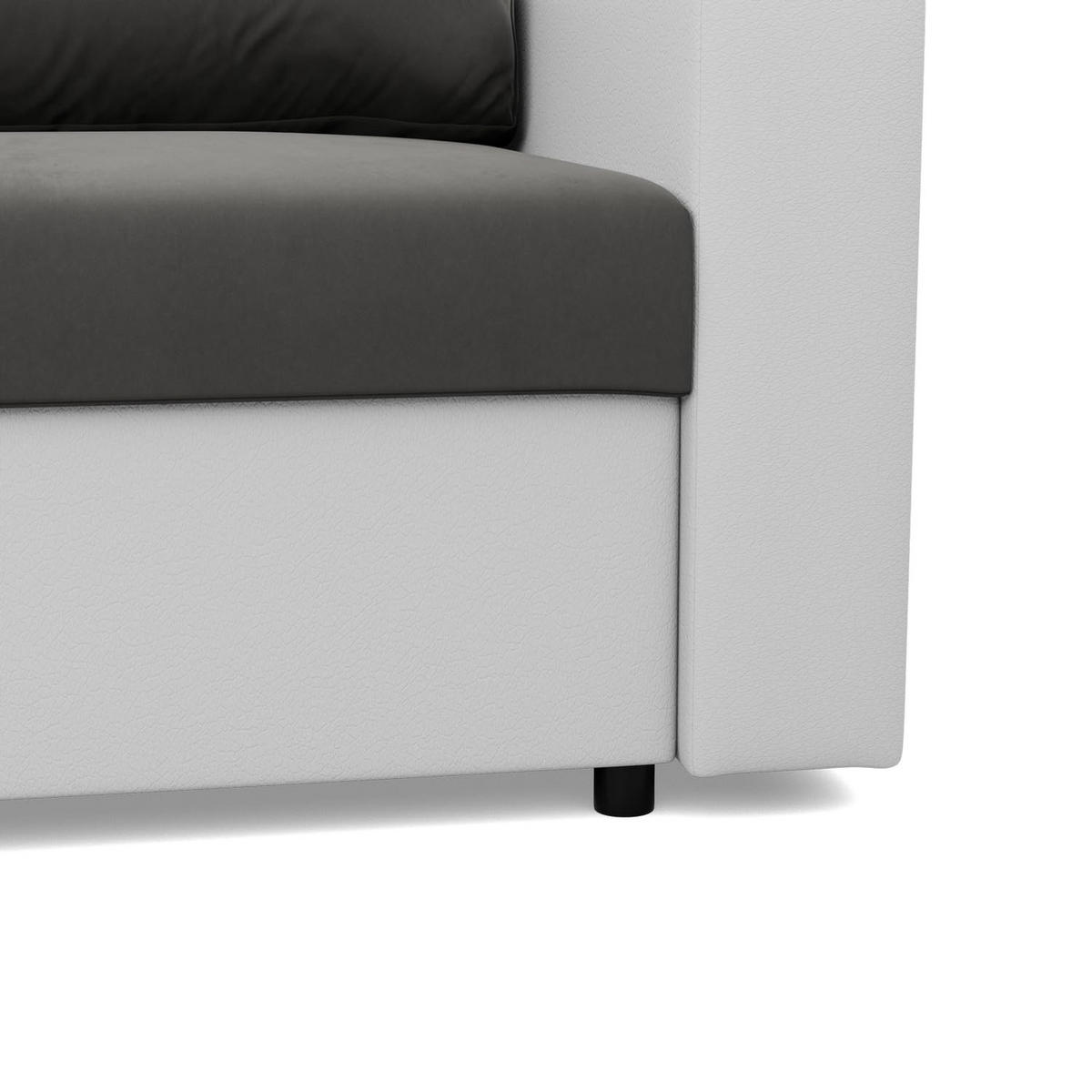 SOFA 3-SITZER MIT SCHLAFFUNKTION LUNA, Dunkelgrau + Grau - Dunkelgrau/Hellgrau, Textil (220/92/92cm)