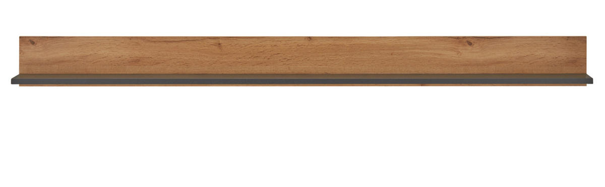 WANDBOARD Evoke Eiche, grau 170 cm, Wandregal hängend - Eichefarben/Grau, Holzwerkstoff/Metall (170/15/17cm) - Furn.Design
