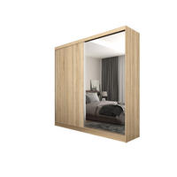 SCHWEBETÜRENSCHRANK PATRIZIA 200/216/61 cm 2-türig mit Spiegel Sonoma Eiche - Sonoma Eiche, Holzwerkstoff (200/216/61cm) - MASSENO