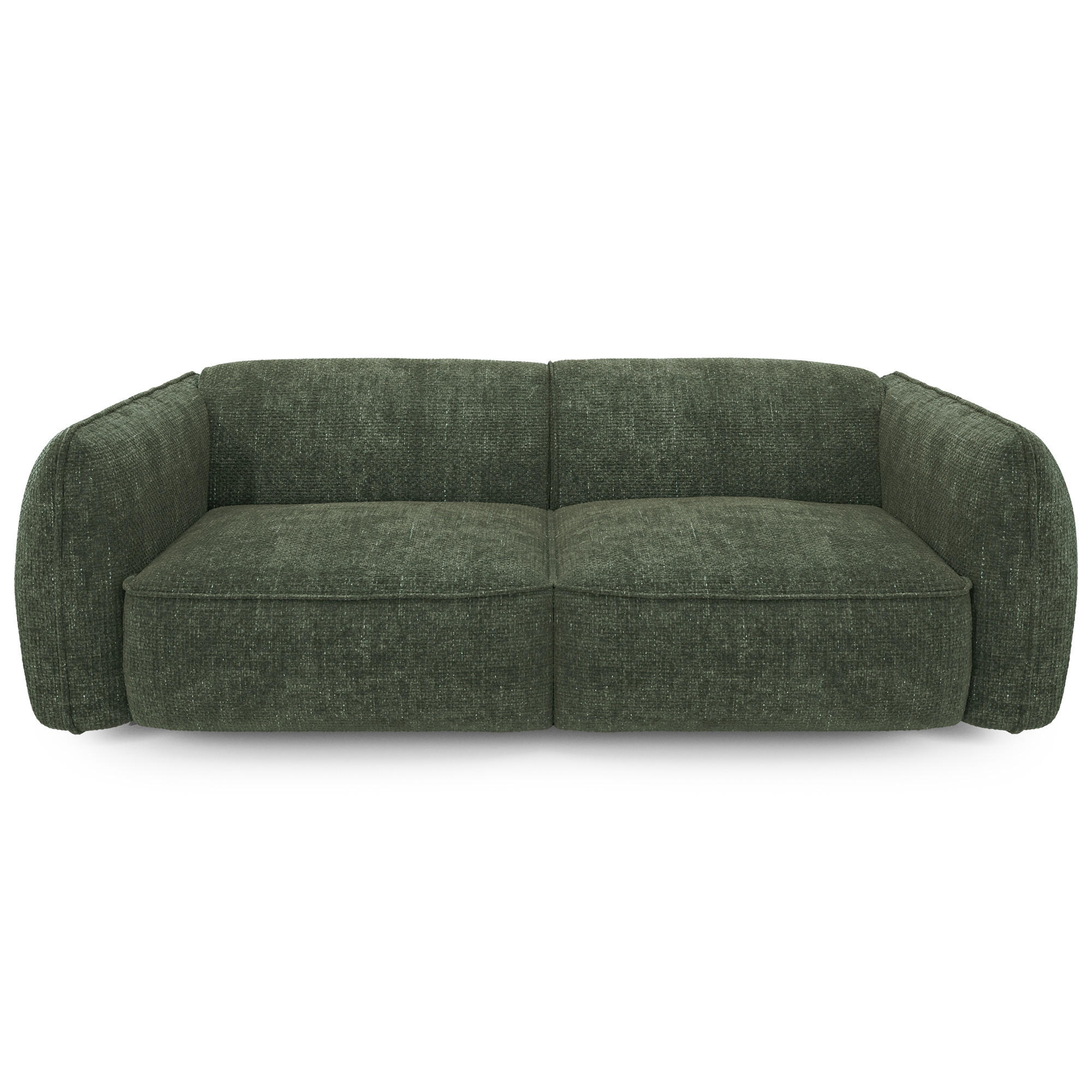SOFA 3-SITZER Rastervelours Olivgrün 196cm - Olivgrün, Textil (196/74/90cm) - Sia Home