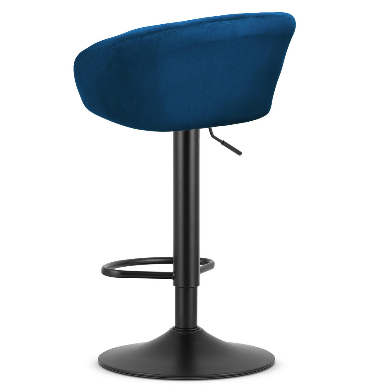 BARHOCKER 2-er Set EAST marineblauer Sitz, schwarze Basis - Schwarz/Dunkelblau, Textil (53/103/46cm) - Valora