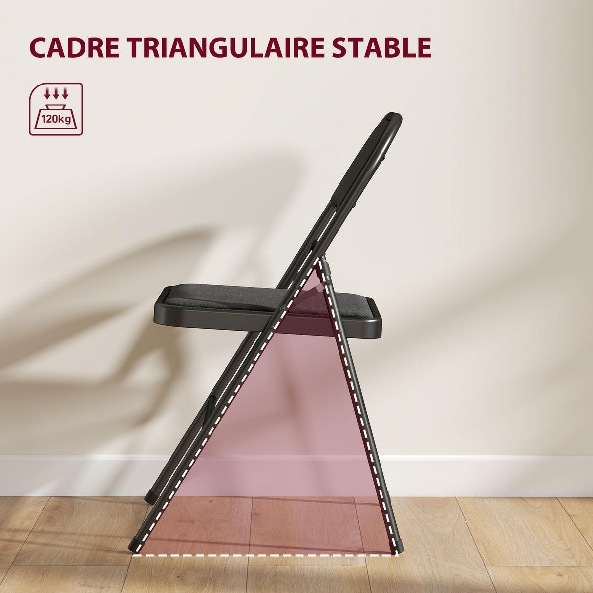 KLAPPSESSEL Schwarz 6 Stück - Schwarz, Naturmaterialien (45/78/46cm) - GiPP