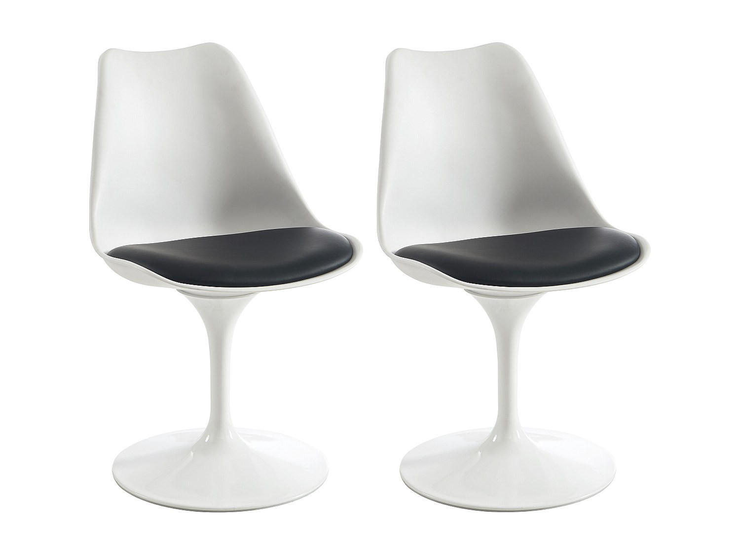 Vente-Unique Stuhl Weiß, Schwarz 49x82x56.5 cm