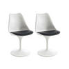STUHL 2er-Set - Polypropylen, Kunstleder & Metall - Weiß & Schwarz - XAFY - Schwarz/Weiß, Kunststoff (49/82/56.5cm) - Vente-Unique