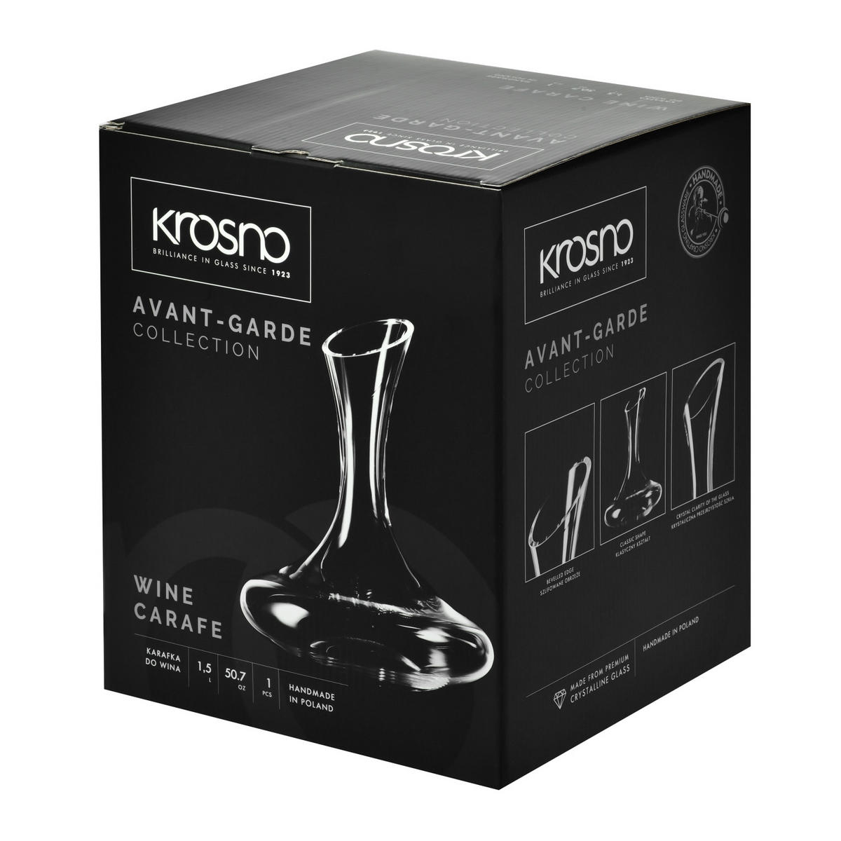 WEIN-DEKANTER KARAFFE, 1 Stk., 1500 ml, Handgemacht - Transparent, Glas (1.5L) - Krosno Glass