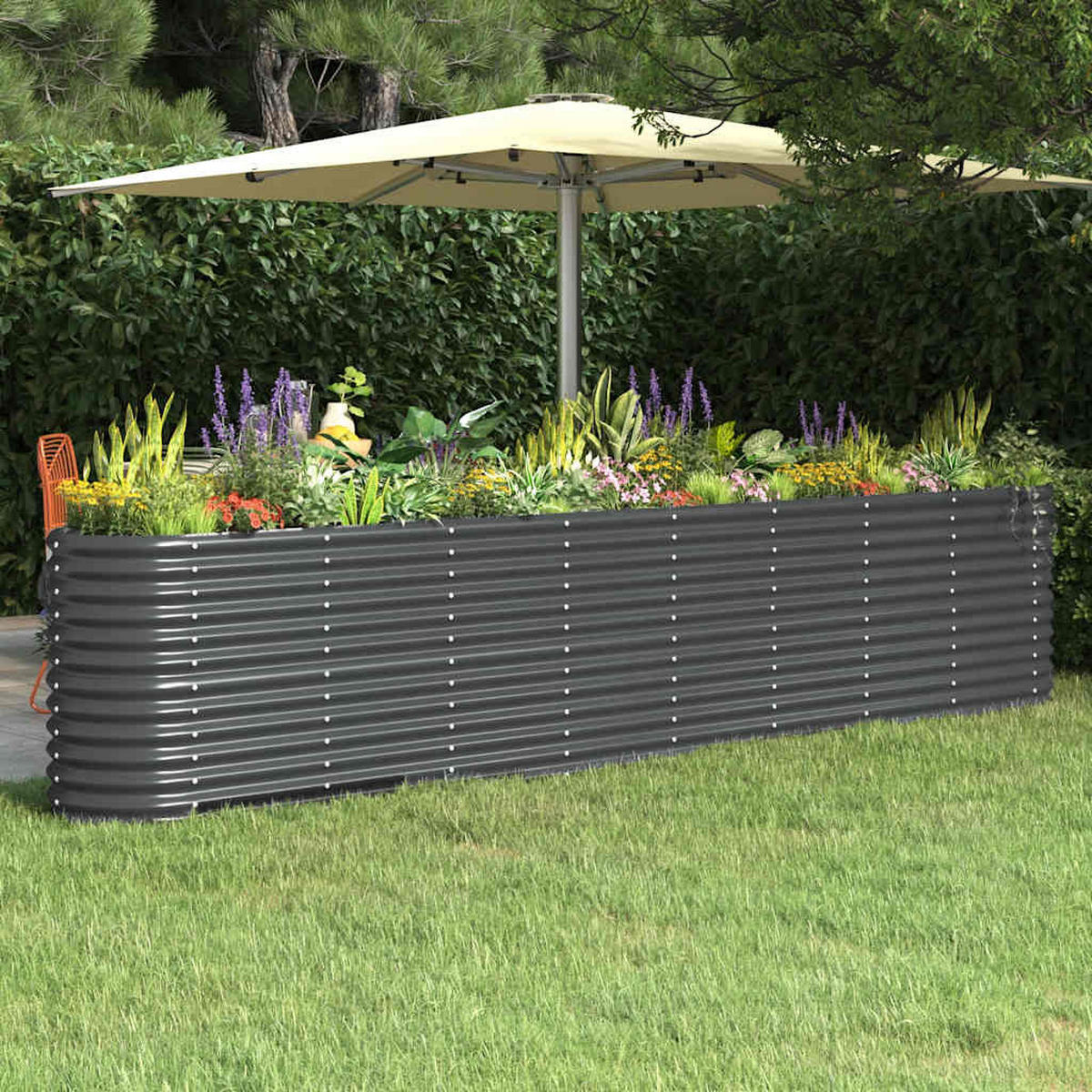 HOCHBEET Verzinkter Stahl 332/40/68 Cm Anthrazit - Anthrazit, Metall (332/68/40cm) - vidaXL