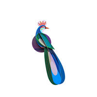 WANDDEKO Pfauenstolz 16/7 cm - Blau/Grün, Wellpappe (16/7/39cm) - KUNSTLOFT