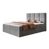 BOXBETT ROMA mit 2 Bettkästen, 140x200, Farbe: Grau, Velourstoff, Doppelbett mit Bonell-Matratze - Grau, Holz/Kunststoff (140/200cm) - Alpi-Möbel