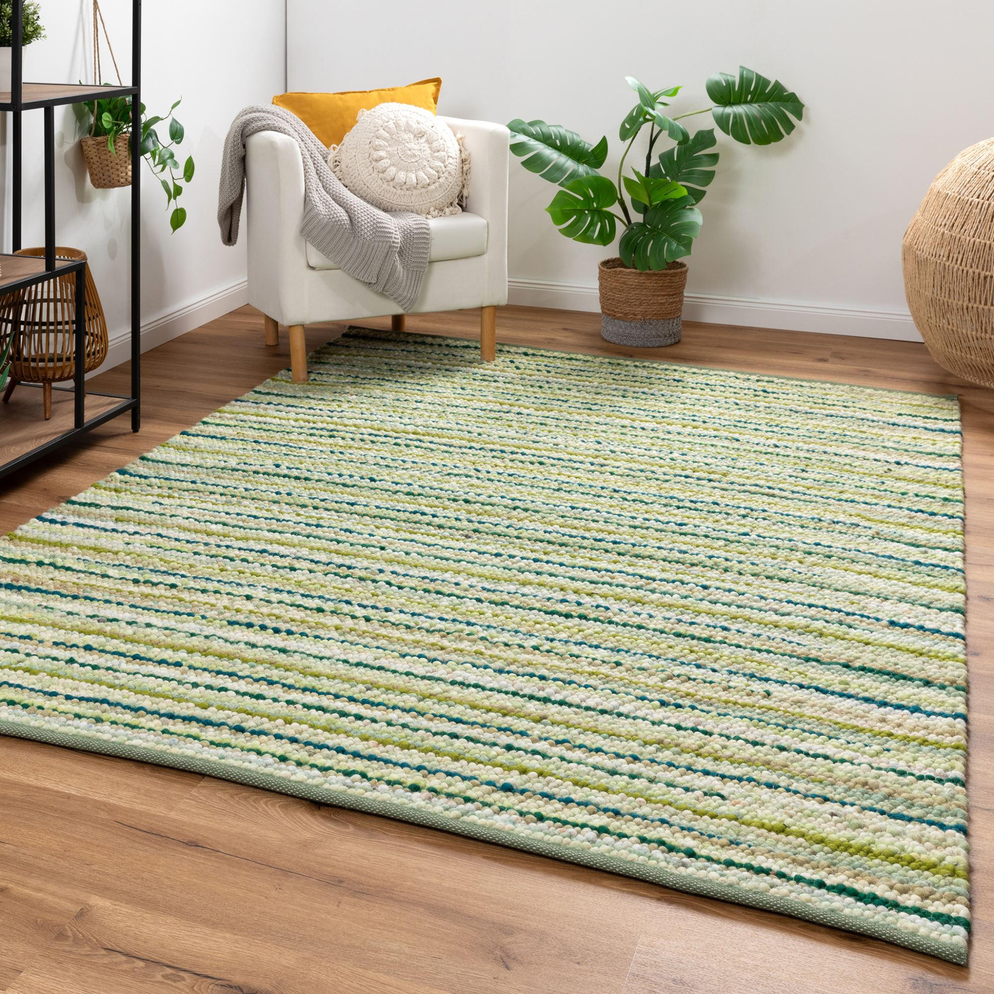 FLACHGEWEBETEPPICH 90/160 cm Schwansee - Grün, Naturmaterialien/Naturmaterialen (90/160cm)