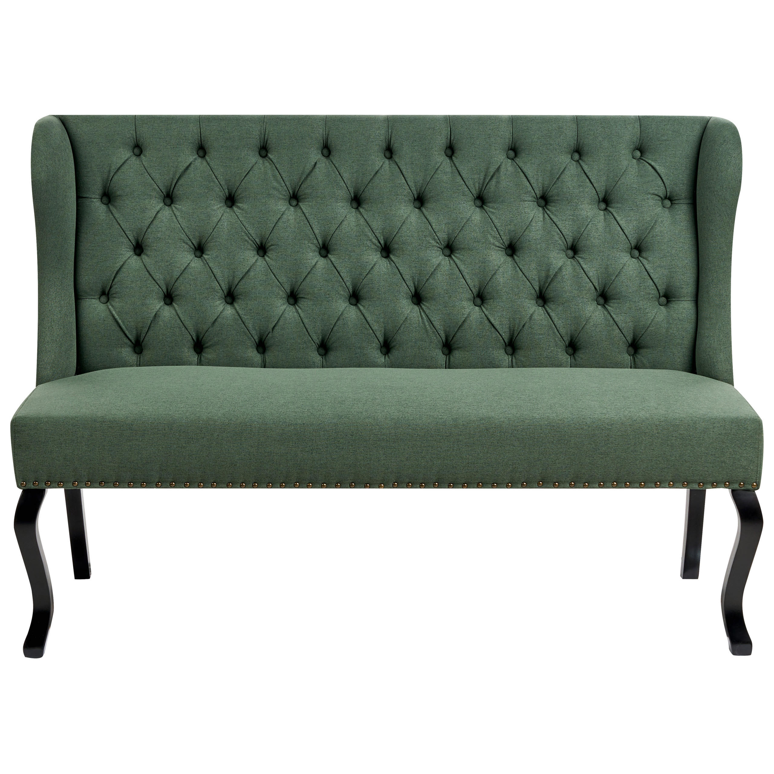2-SITZER-KÜCHENSOFA grün Torsby - Schwarz/Grün, Textil (154/106/63cm) - Beliani