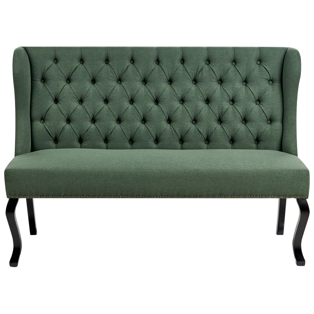 2-SITZER-KÜCHENSOFA grün Torsby - Schwarz/Grün, Textil (154/106/63cm) - Beliani
