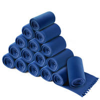 FLEECEDECKE WAVE 16er Set blau 120/160 cm Wellenrand Anti-Pilling - Blau, Textil (120/160cm) - wometo