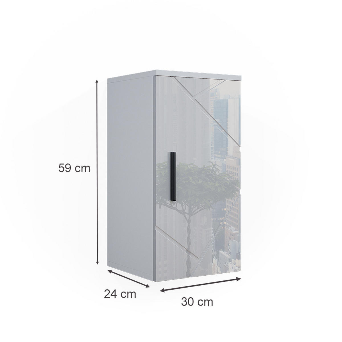 BADSCHRANK Irma Weiß Hochglanz 30 x 59 cm - Weiß Hochglanz, Holzwerkstoff (30/59/24cm) - Vicco