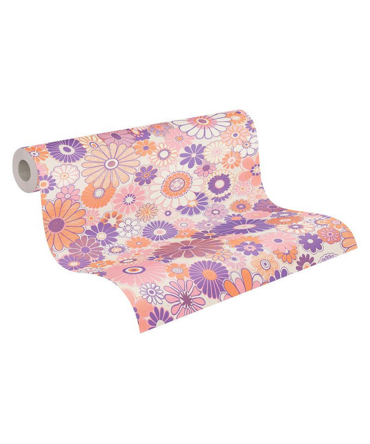 VLIESTAPETE Lila 53/850 cm - Orange, Textil (53/1cm) - KUNSTLOFT