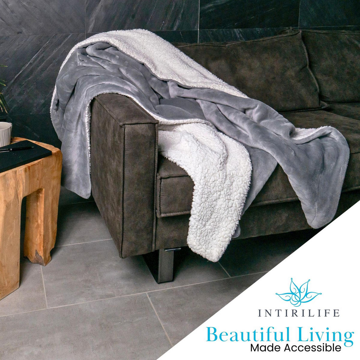 KUSCHELDECKE Sherpa 200 / 150 cm (Grau) - Grau, Textil (150/200cm)