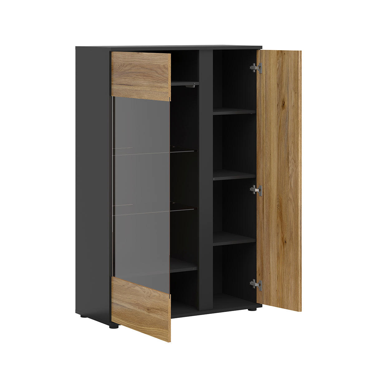GESCHIRRSCHRANK Pia Holz - Braun, Holzwerkstoff (95/146/39cm) - Petits-meubles