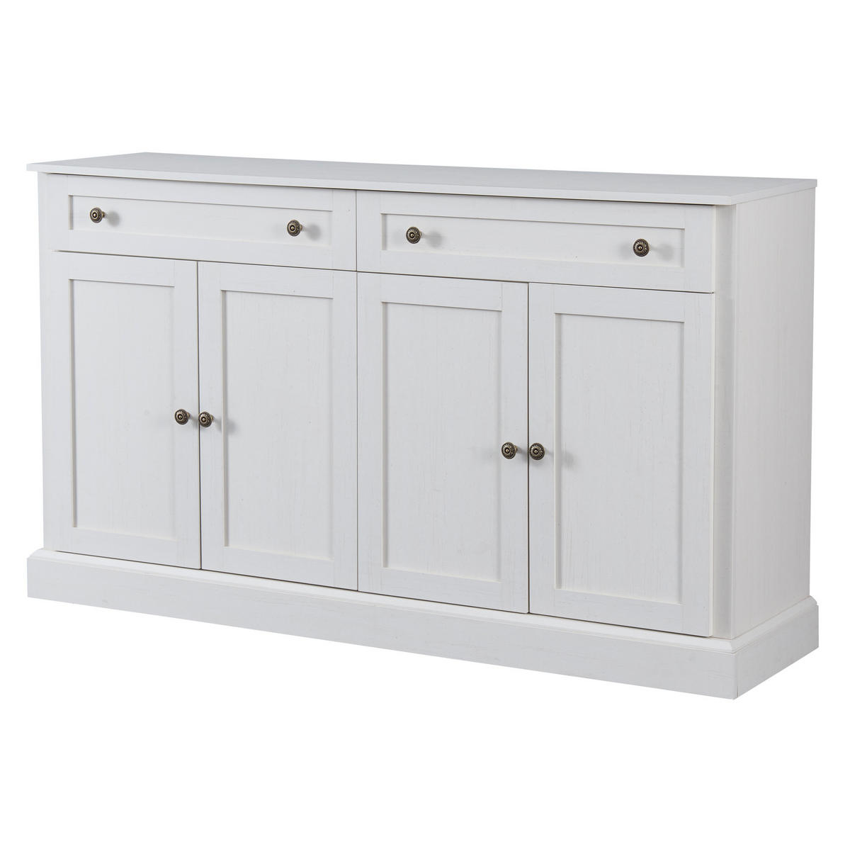 SIDEBOARD 150/40/86 cm mit 4 Türen & 2 Schubladen in Antikweiß - Weiß, Holzwerkstoff (150/86/40cm) - BEAOK