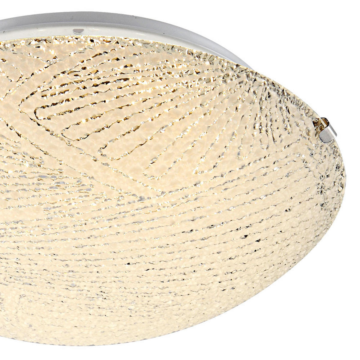 LED DECKENLEUCHTE Metall Weiß Muster Glas - Weiß, Glas (25/25/9.5cm) - Globo Lighting