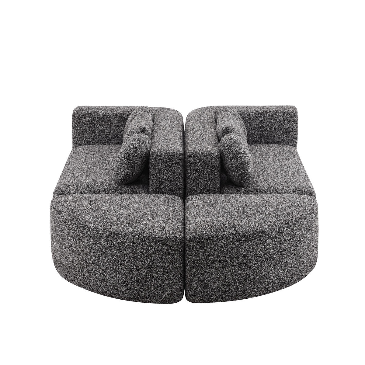 SCHLAFSOFA Cloud, Schwarz, Chenille, modular, 292/165/68 cm - Schwarz, Textil (165/68/292cm)