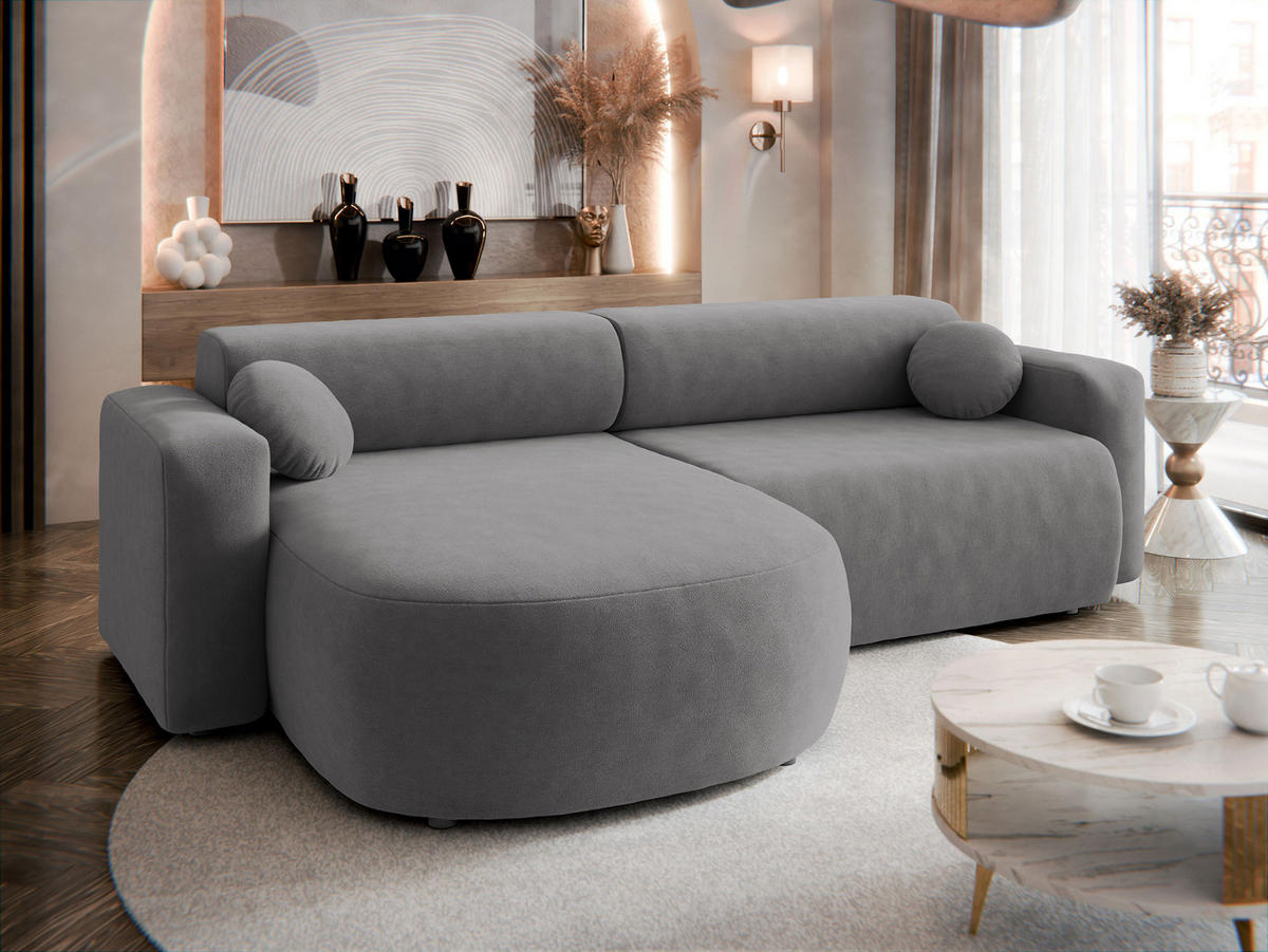ECKSOFA Nicelo - Schwarz/Grau, Holz/Kunststoff (252/150cm) - MIRJAN24
