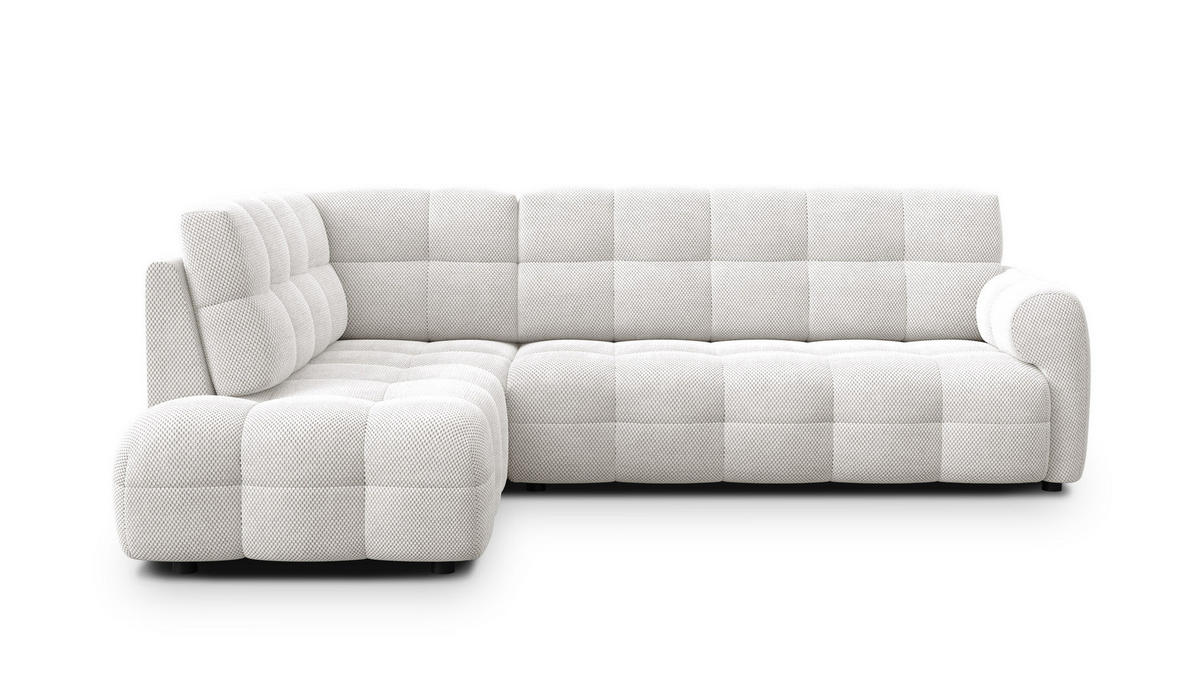 ECKSOFA MELLOW 5-Sitzer, creme - Creme/Schwarz, Holz/Textil (283/191cm) - Courtois Laville