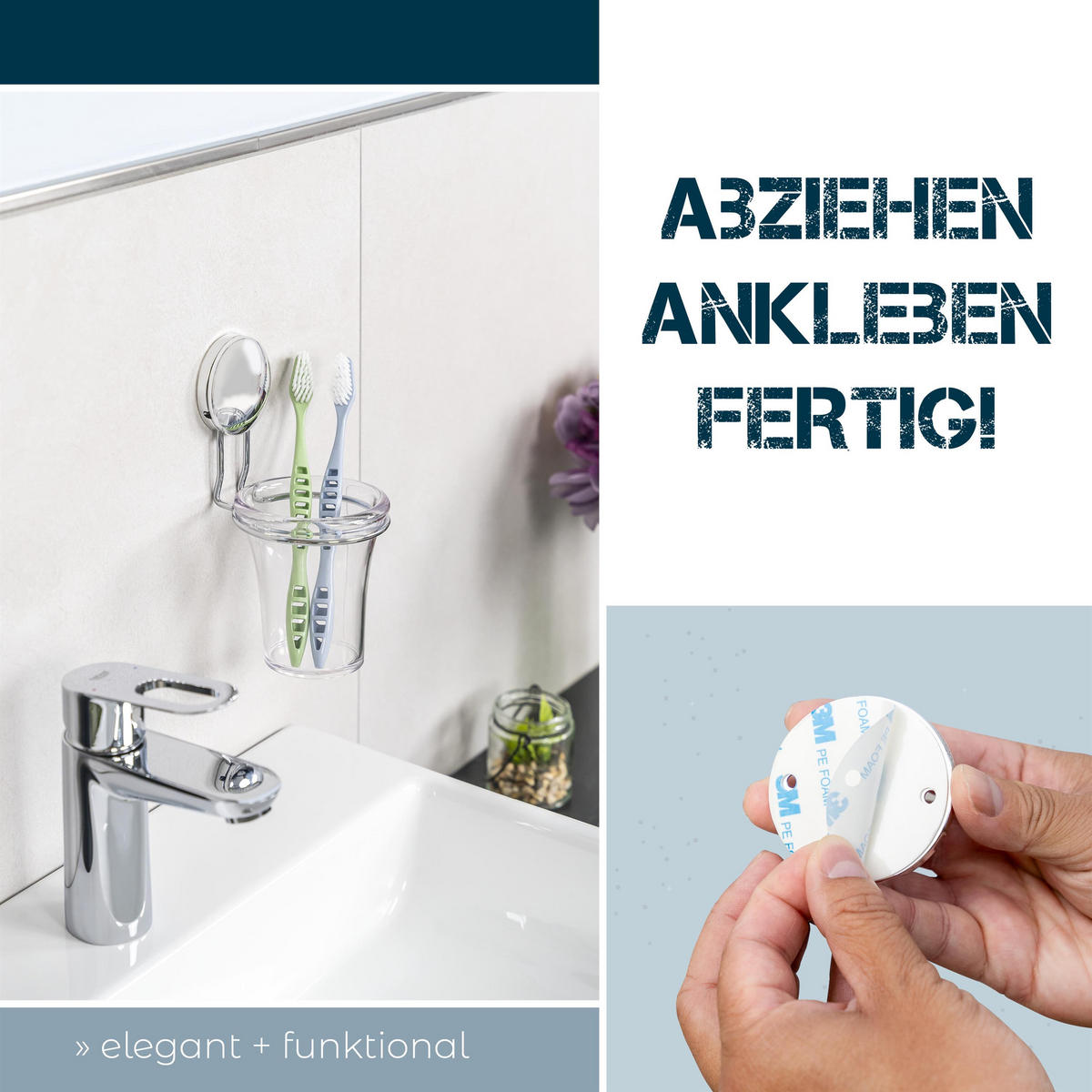 WATTESTÄBCHENHALTER MOON-LOC, transparent - Edelstahlfarben, Kunststoff (89/117/89cm) - bremermann