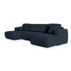 WOHNLANDSCHAFT SENTUM N Blau Boucle-Stoff mit Schlaffunktion - Blau, Holz (330/90/148cm) - MASSENO