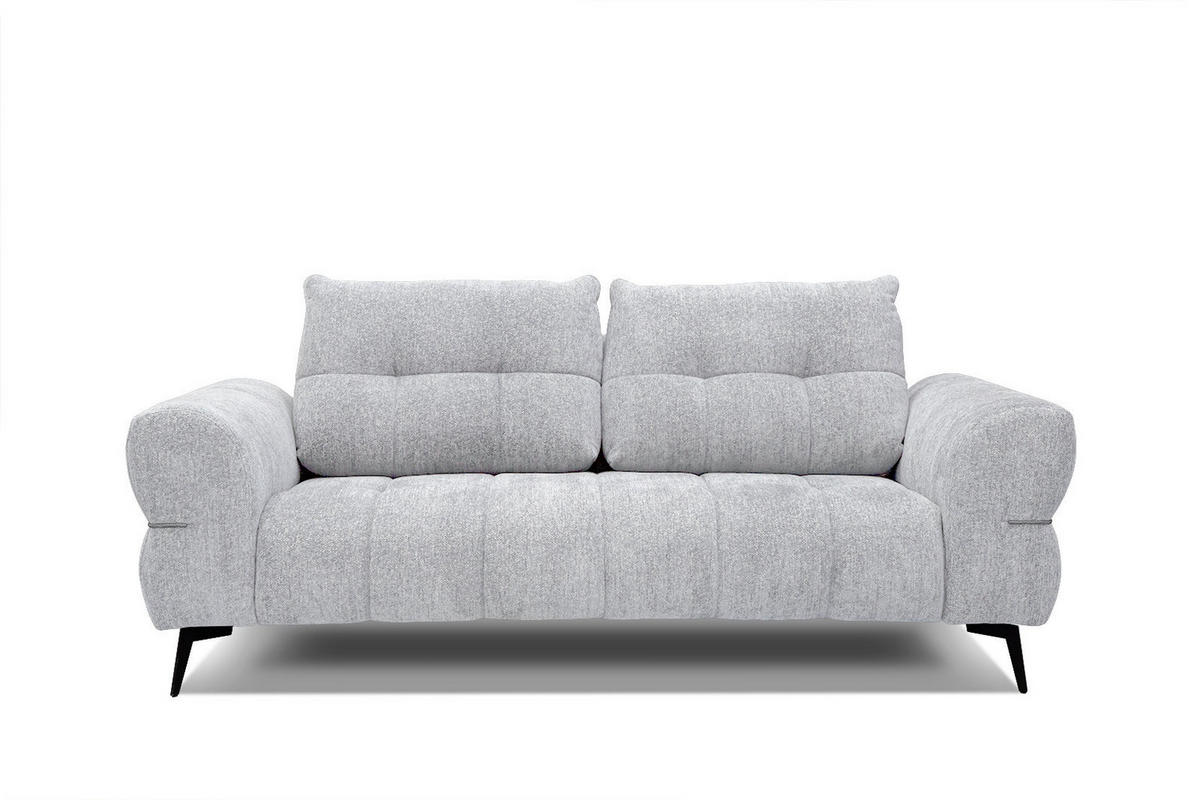 SOFA SALVINI 3-Sitzer, hellgrau - Hellgrau/Schwarz, Holzwerkstoff/Textil (176/88/99cm) - Courtois Laville
