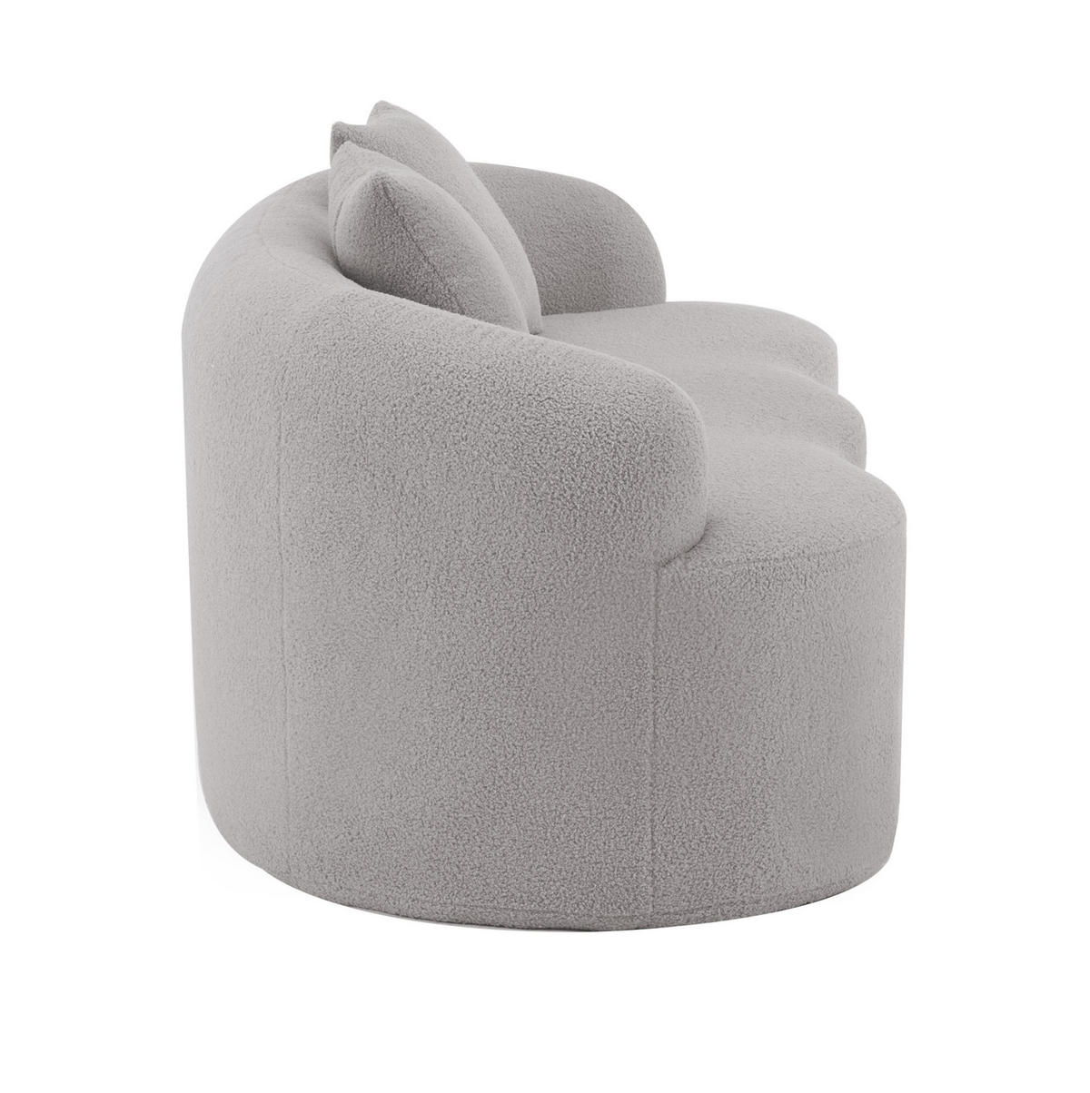 SOFA geschwungen 2-Sitzer Hellgrau - Hellgrau, Kunststoff (170/70/89cm) - Meubliv